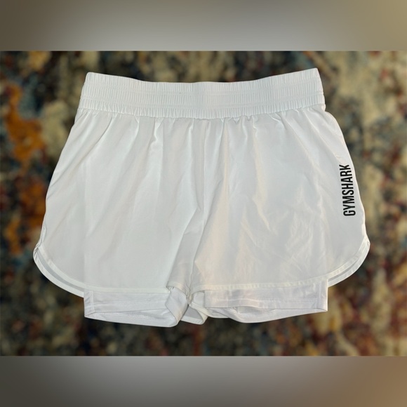 NEW Gymshark Pulse Elevate Mid-Rise Athletic Training Shorts White | Women’s XL - Picture 1 of 8